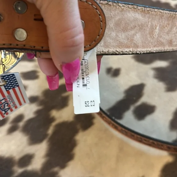 Nocona WOMEN'S BROWN TOOLED BELT N3300008 - Picture 3 of 5